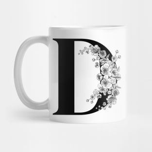 D alphabet Botanical cherry blossom sakura flowers Mug